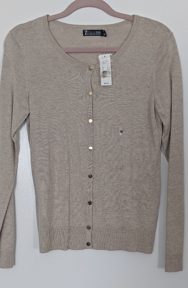 NWT - NY & Co. Women's Cream/Light Tan Cardigan